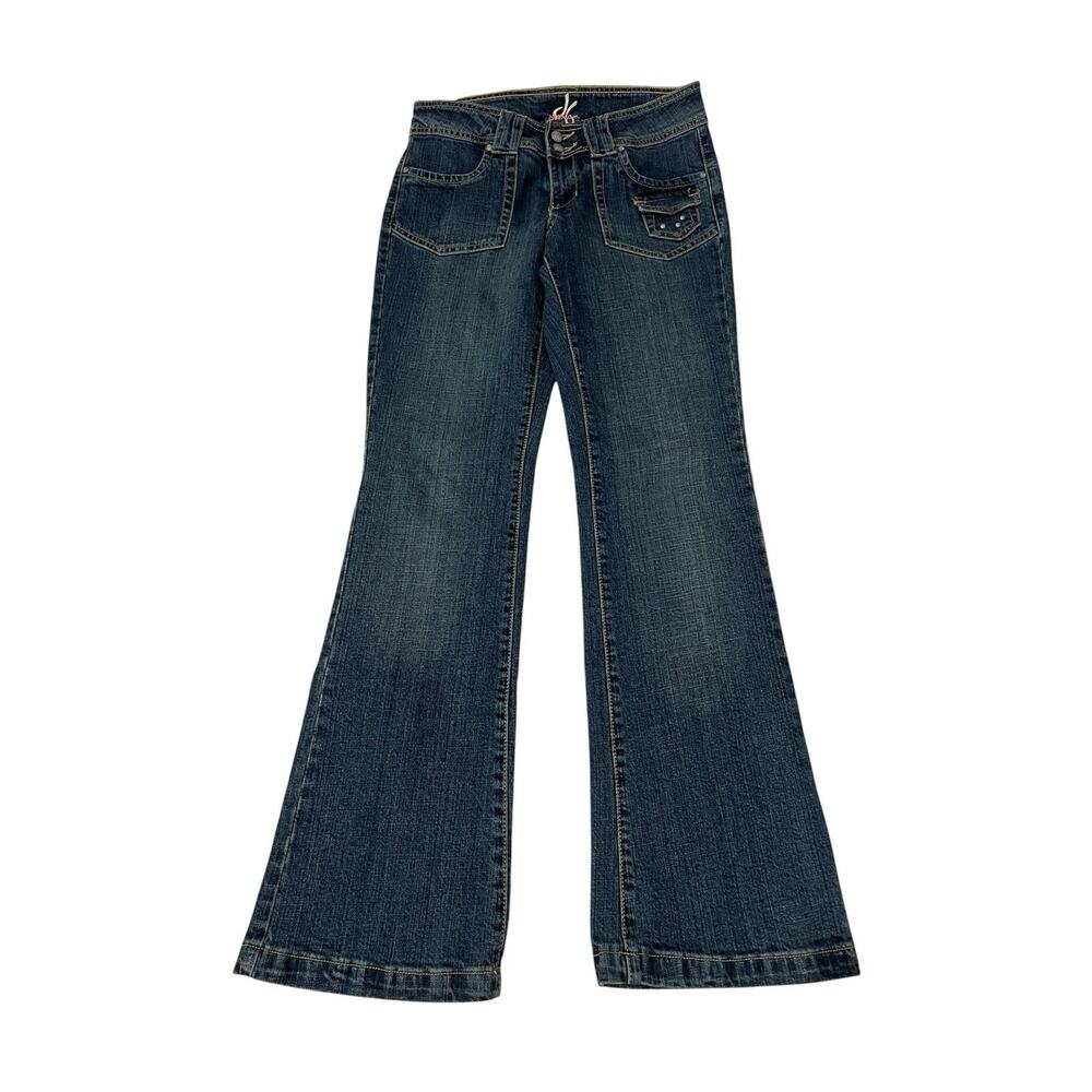 vintage low rise bootcut stud embellished jeans